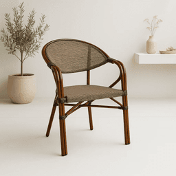 Silla Bistro Parisina Textileno con reposabrazos - Beige