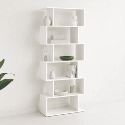 Estantería Moderna ZigZag de 6 Niveles - Blanco