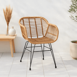 Butaca con Apoyabrazos de Terraza Rattan Grecia Color Madera