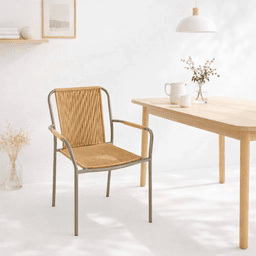 Silla Comedor o Exterior KAMBA Tejido - Color Trigo