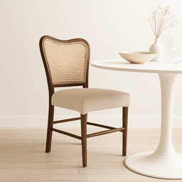 Silla Boho Chic con Respaldo Trenzado y Asiento Suave