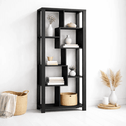 Estantería Prisma Noir Librero Geométrico Moderno - Negro