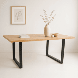 Mesa de Comedor Estilo Industrial 160x90 Madera Clara