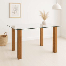 Mesa de comedor vidrio Quadra 120x80
