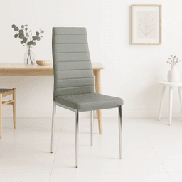 Silla Dining Liana con patas cromadas - Gris