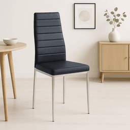 Silla Dining Liana con patas cromadas - Negra