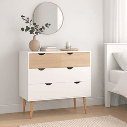 Cómoda 6 cajones blanca madera