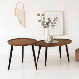 Set de Mesas de Centro Nido - Diseño Moderno de Madera y Metal