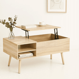 Mesa de Centro Elevable para Living - Madera