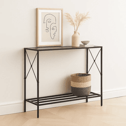 Arrimo tradicional negro metal mdf