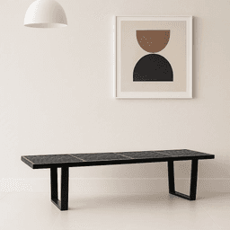 Banqueta de Madera y Metal George Nelson 160cm - Negra