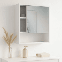 Estante repisa de baño con espejo